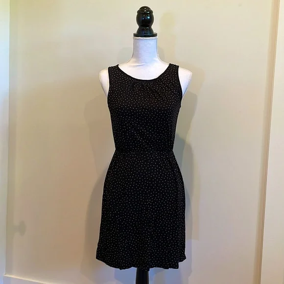 Comfy Black Polka Dot LOFT dress XS - Picture 2 of 3